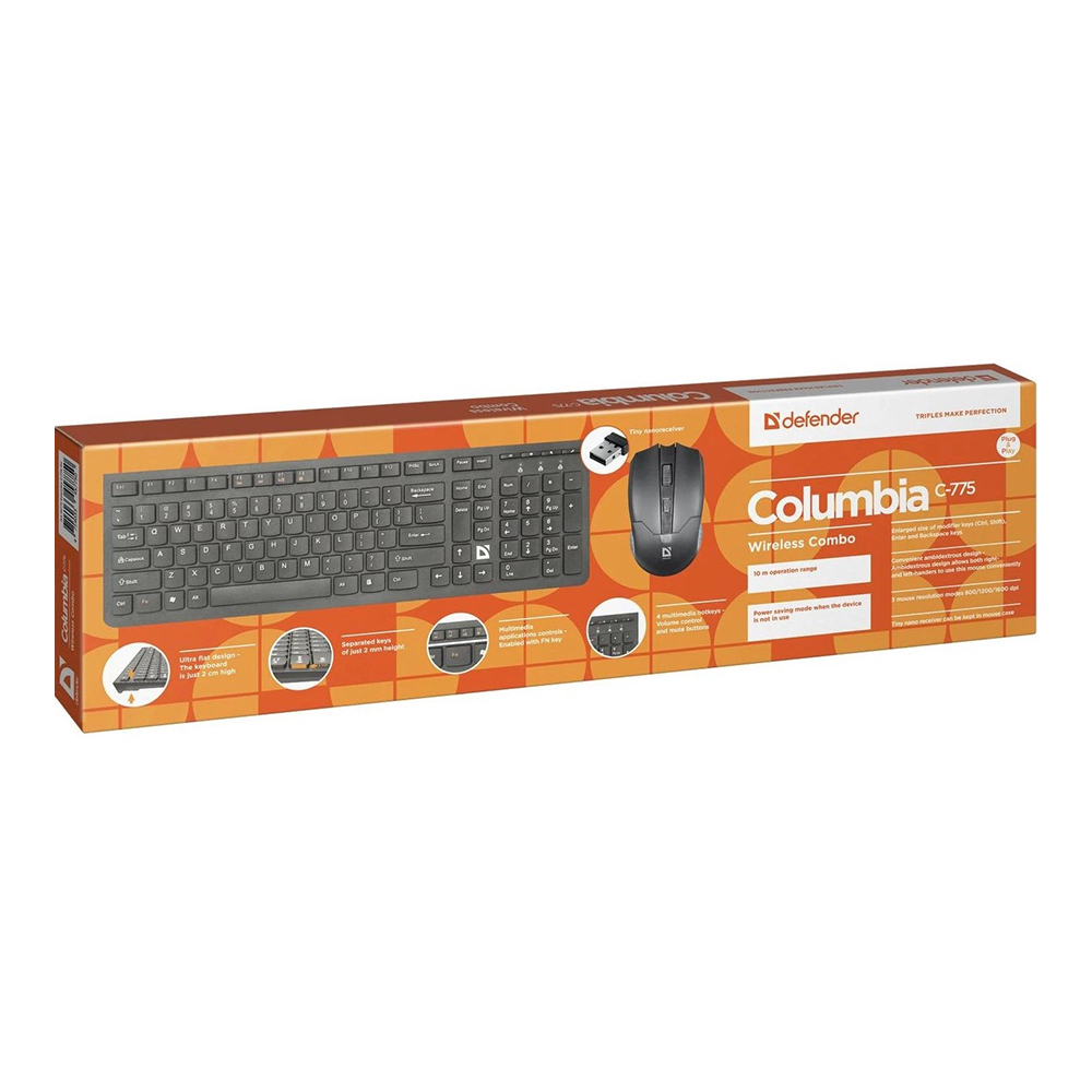 Tastatura + mouse fara fir Defender Columbia C-775 / Membrana photo 8