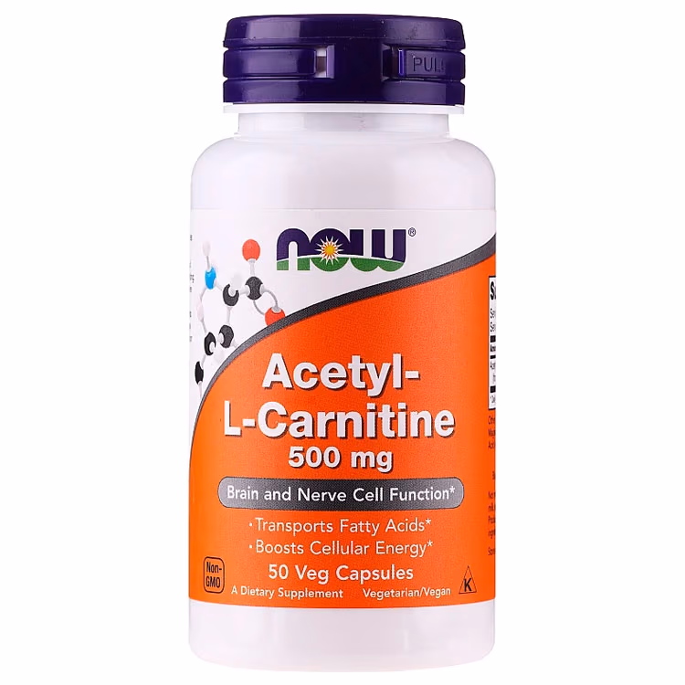 Ацетил-Л-Карнитин Now Sports ACETYL L-CARN 500mg 50 VCAPS 