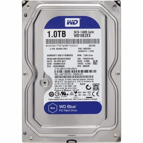 3.5" HDD 1.0TB Western Digital WD10EZEX Caviar® Blue™, 7200rpm, 64MB, SATAIII, FR 