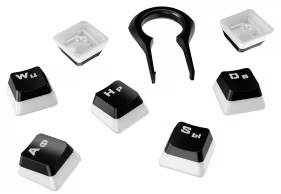 HYPERX Pudding Keycaps, RU, Black/Translucent design for lustrous RGB lighting, 104 Key Set, Made of durable double shot PBT material, HyperX keycap removal tool included