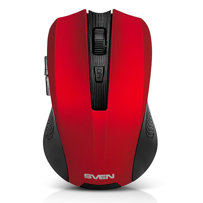 SVEN RX-350W Red Wireless, Optical Mouse, 2.4GHz, 5-buttons, Nano Receiver, 1200/1800 dpi, USB photo 1