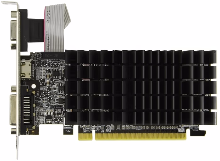 AFOX GeForce 210 1GB DDR3, 64bit, 600/1000Mhz, VGA, DVI, HDMI, Passive Heatsink, Single Slot, Low profile, (LP bracket included), Retail Pack