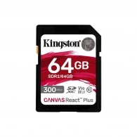 Карта памяти SD Kingston Canvas React Plus V90/ UHS-II/ 300MBps/ 64GB