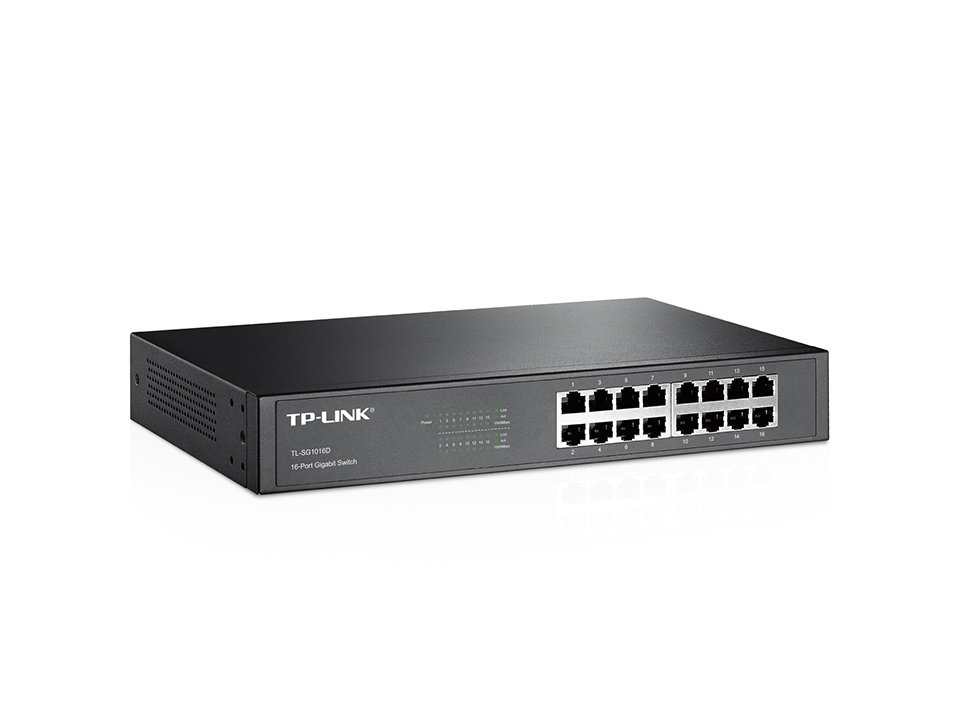 Коммутатор TP-LINK TL-SG1016D / 16 port / Gigabit / RJ45 / 13-inch rack-mountable steel case photo 2