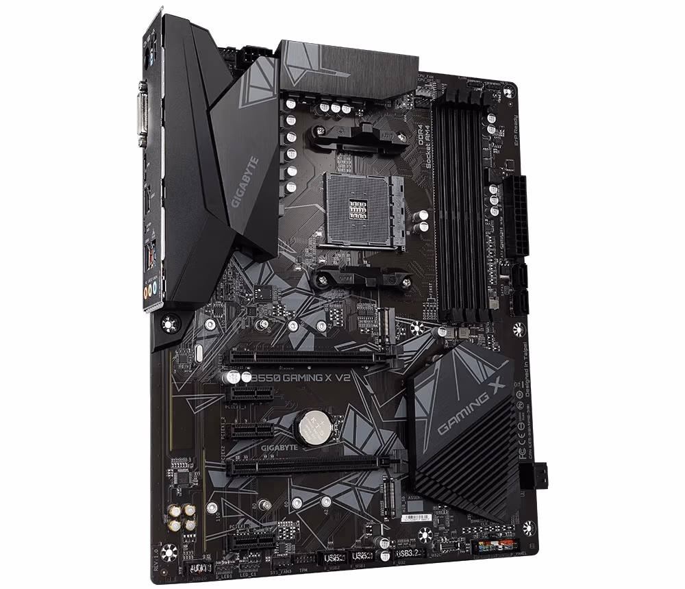 GIGABYTE B550 GAMING X V2, Socket AM4, AMD B550, 13Phases, Dual 4xDDR4-4733, APU AMD graphics, HDMI, DVI, 2xPCIe 4.0 X16, 4xSATA3, RAID, 2xM.2PCIe 4.0, 3xPCIeX1, ALC887 HDA, GbE LAN, 1xUSB3.2 Gen2, 5xUSB3.2 +1xUSB-C, RGB Fusion 2.0, ATX 