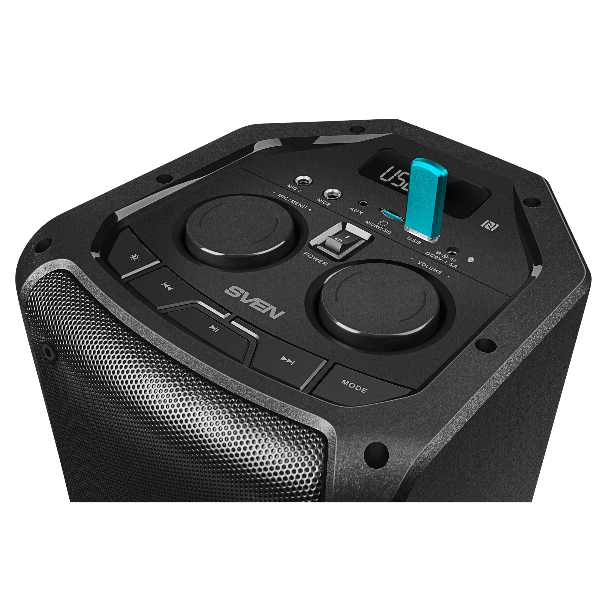 Портативная Колонка SVEN PS-710 Black / 100W / Bluetooth / NFC / FM tuner / USB / microSD photo 5