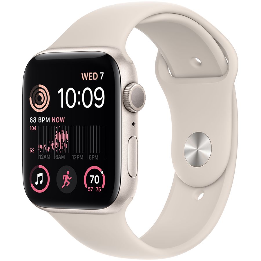 Smart watch Apple Watch SE 2 GPS 44mm Starlight Aluminium Case with Starlight Sport Band - Regular (MNJX3GK/A) 1 GB 1.78 photo 1