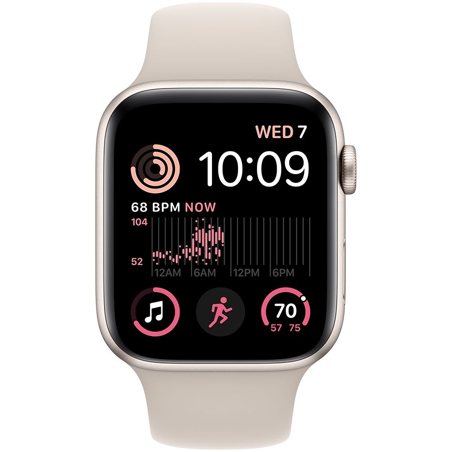 Smart watch Apple Watch SE 2 GPS 44mm Starlight Aluminium Case with Starlight Sport Band - Regular (MNJX3GK/A) 1 GB 1.78 photo 2