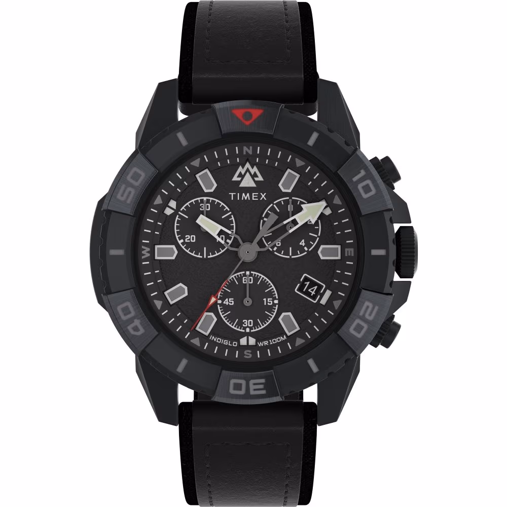 Expedition North® Ridge Chronograph 42mm Eco-Friendly Leather Strap Watch