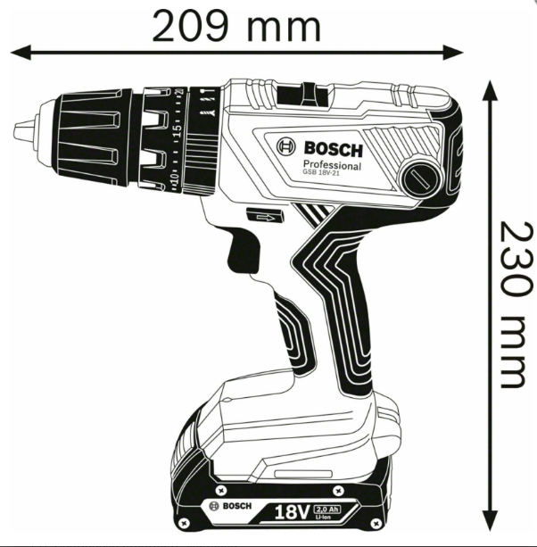 Burghiu cu impact fara fir Bosch GSB 18V-21 Solo photo 2