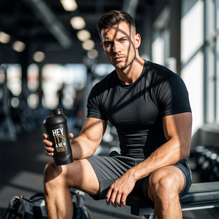 Шейкер Nutrend 100 WHEY PROTEIN BLACK photo 3