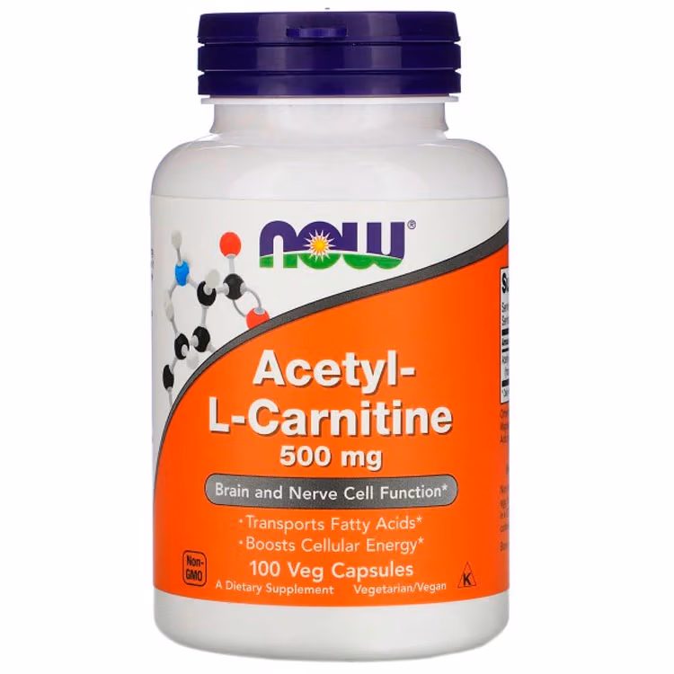 Ацетил-Л-Карнитин Now Sports ACETYL L-CARN 500mg 100 VCAPS 