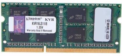 8GB DDR3L-1600 SODIMM Kingston ValueRam, PC12800, CL11, 1.35V