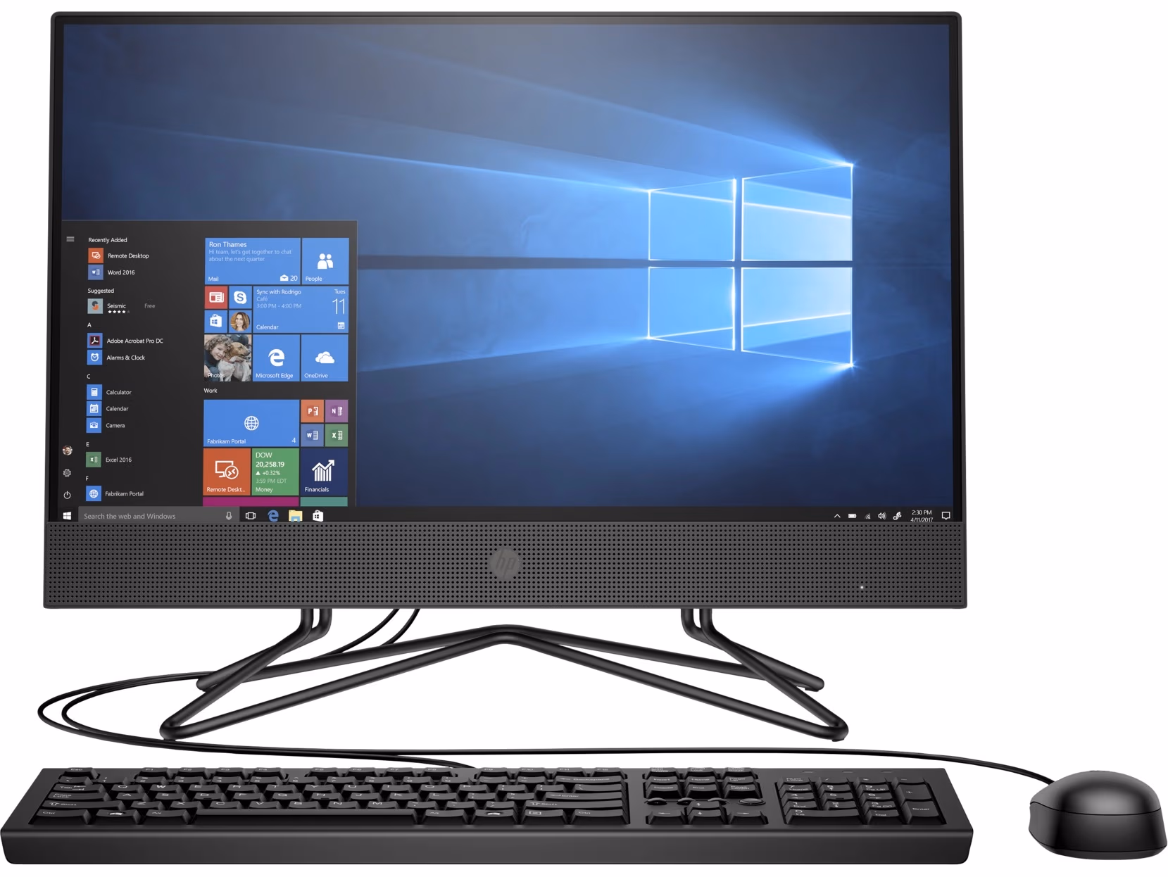 All-in-One PC - 21.5" HP 200 G4 FHD IPS, Intel® Core® i3-10110U, 4GB DDR4 RAM, 1TB HDD, Intel® HD 620 Graphics, DVD-RW, CR, HD cam, WiFi+BT4.2, LAN, 65W PSU, USB KB/MS, Win10Pro, Iron Gray. 