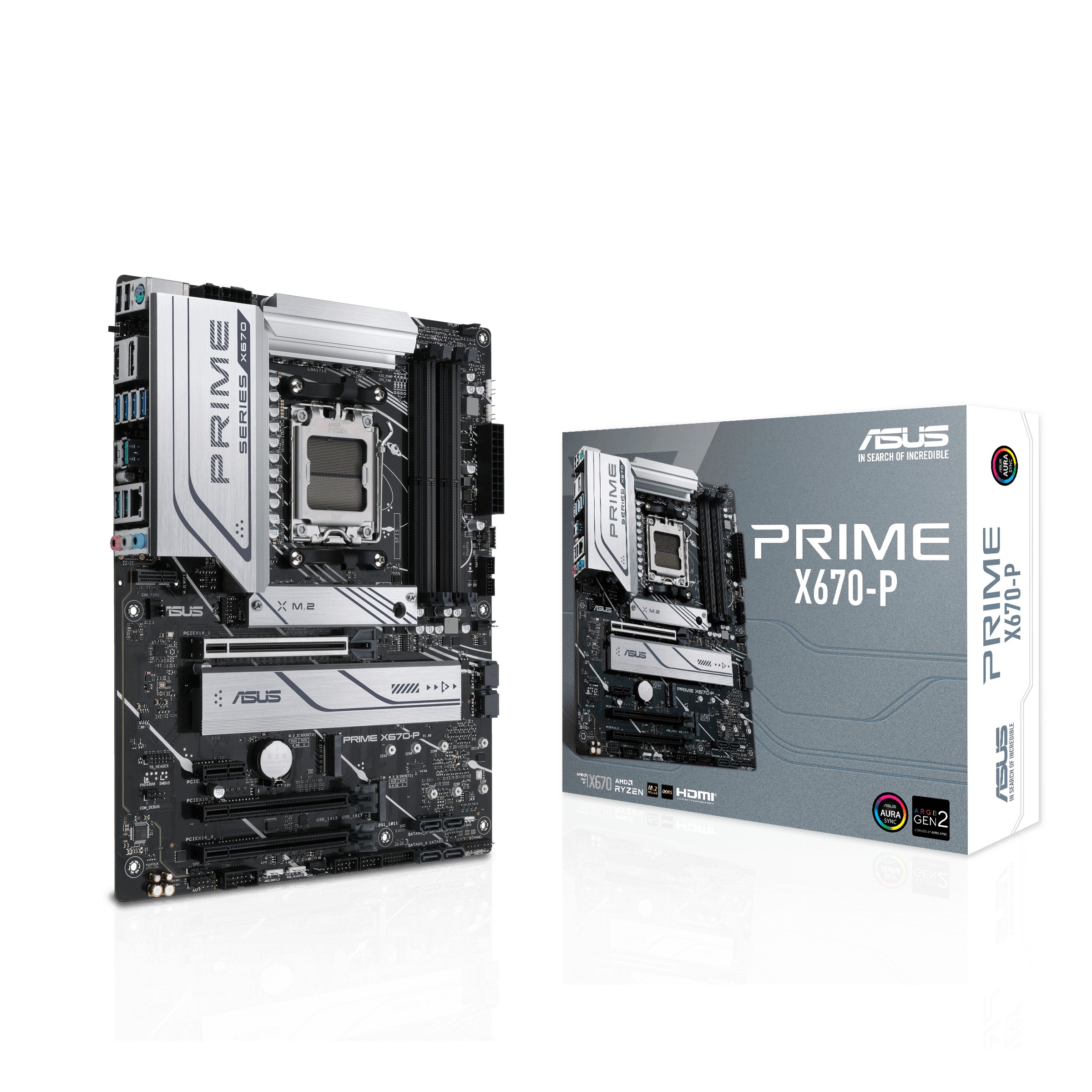ASUS PRIME X670-P, Socket AM5, AMD X670, 14Phases, Dual 4xDDR5-6400, APU AMD graphics, HDMI, DP, 3xPCIe 4.0 X16, 6xSATA3, RAID, 3xM.2 PCIe 5.0, 1xV-M.2 (Wi-Fi), 1xPCIe x1, ALC1220-VB HDA, 2.5GbE LAN, 1xUSB-C Gen2x2, 3xUSB3.2 Gen2, 9xUSB3.2 (8A+1C), 1xTB H photo 1