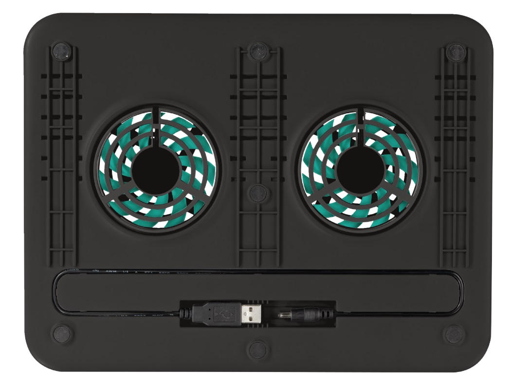Trust  Cyclone, Notebook Cooling Pad up to 16”, 2 silent cooling fans, 8 step height-adjustable, Black photo 3