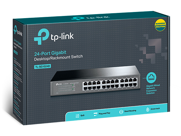 TP-LINK TL-SG1024D  24-port Gigabit Switch, Gigabit Desktop/Rachmount Switch, 24 10/100/1000M RJ45 ports, 13-inch steel case photo 4