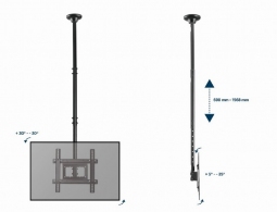 Suport TV de tavan pentru 37-70” Gembird  CM-70ST-01, Black thumbnav 7