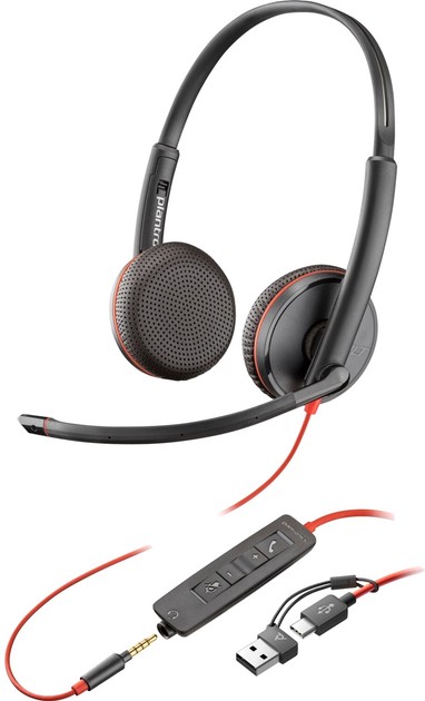 Casti Poly Blackwire 3225 / USB-C/A / Black photo 1