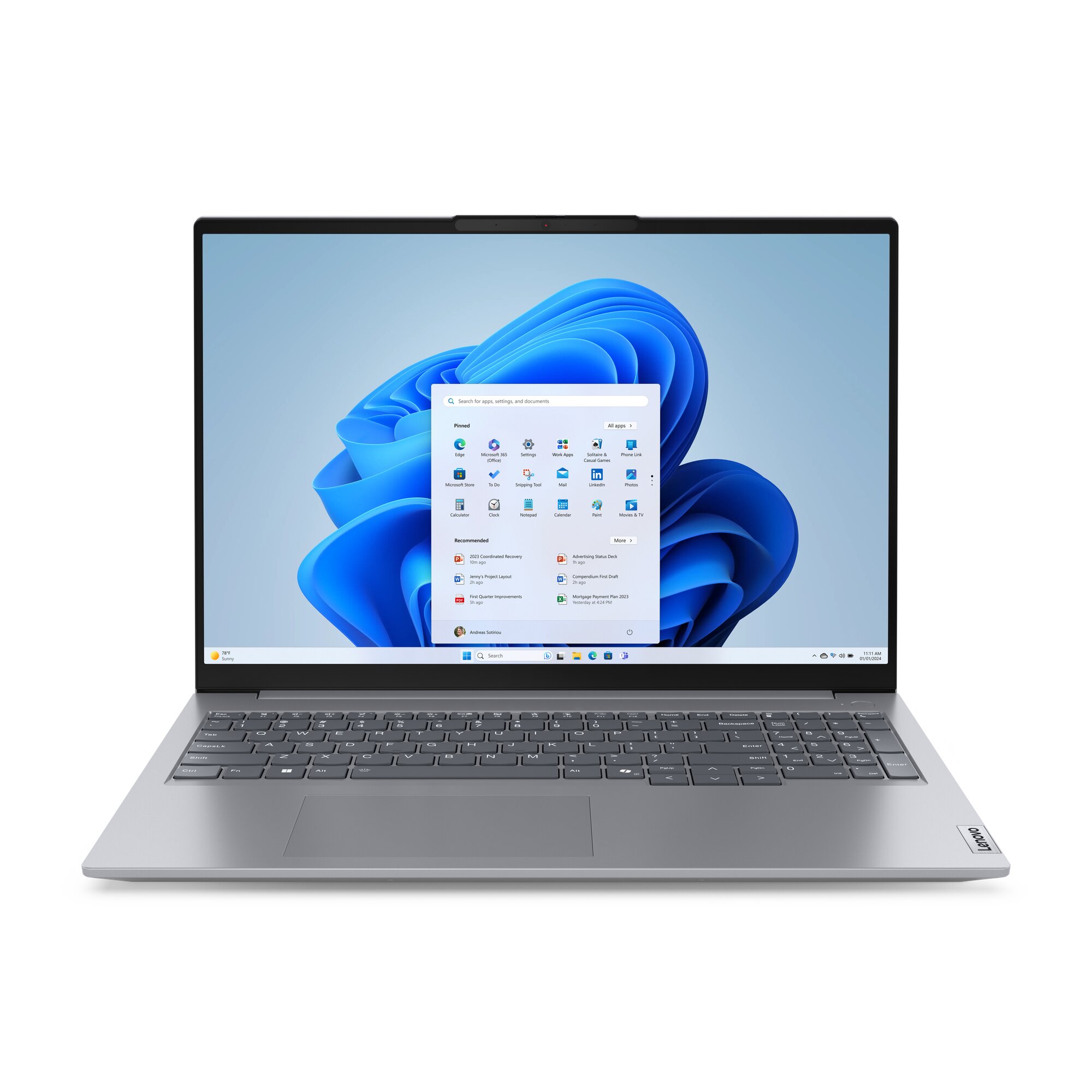 Laptop 16” Lenovo ThinkBook 16 G7 IML/ WUXGA / Intel Core Ultra 7 155H/ 16GB / 512GB SSD / Arctic Grey photo 1