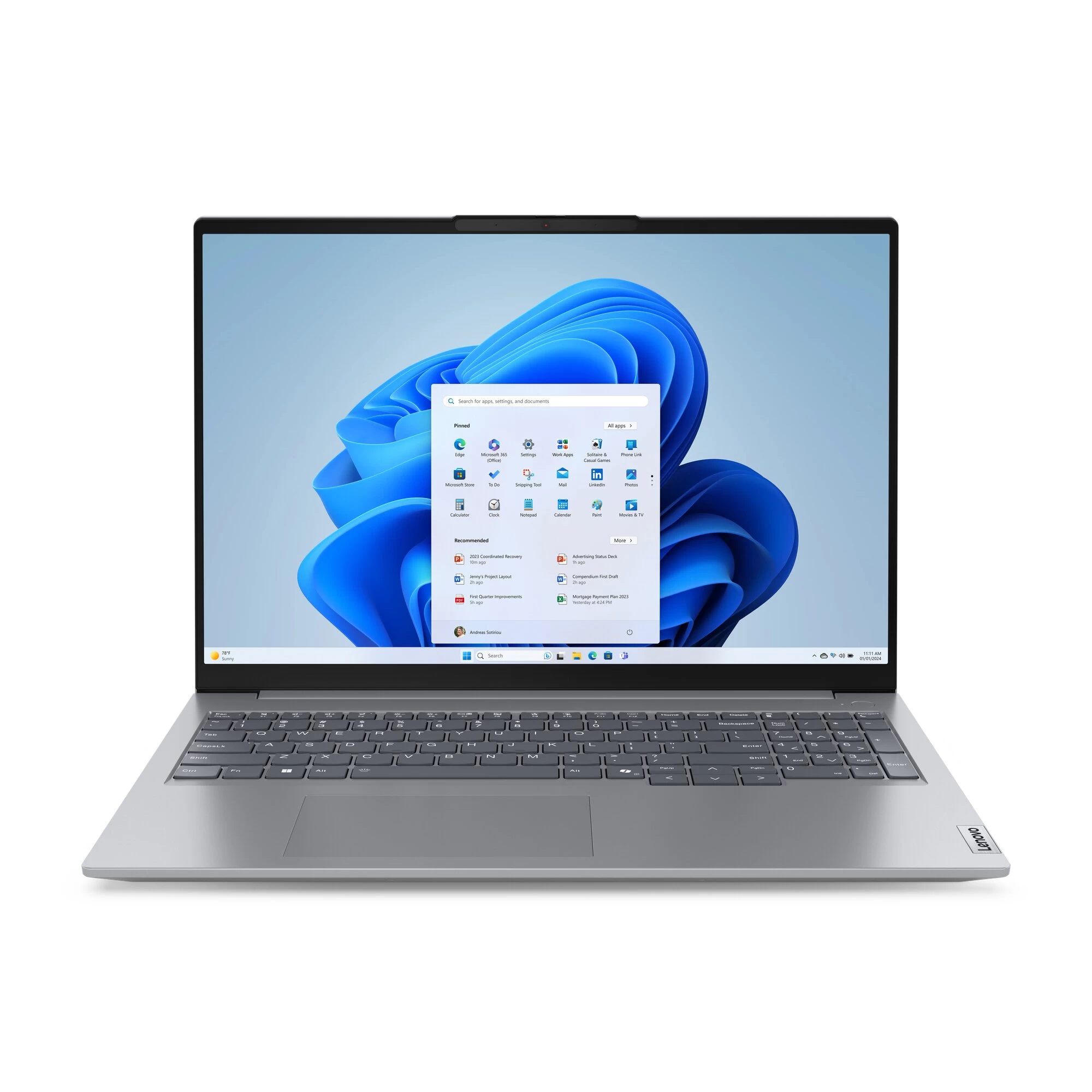 Ноутбук 16” Lenovo ThinkBook 16 G7 IML/ WUXGA / Intel Core Ultra 7 155H/ 16GB / 512GB SSD / Arctic Grey