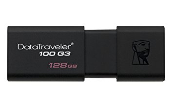 128GB USB3.0 Kingston DataTraveler 100 G3 Black, Retractable USB connector, (Read 100 MByte/s, Write 12 MByte/s) photo 1