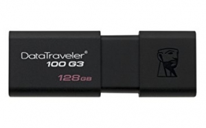128GB USB3.0 Kingston DataTraveler 100 G3 Black, Retractable USB connector, (Read 100 MByte/s, Write 12 MByte/s) thumbnav 1