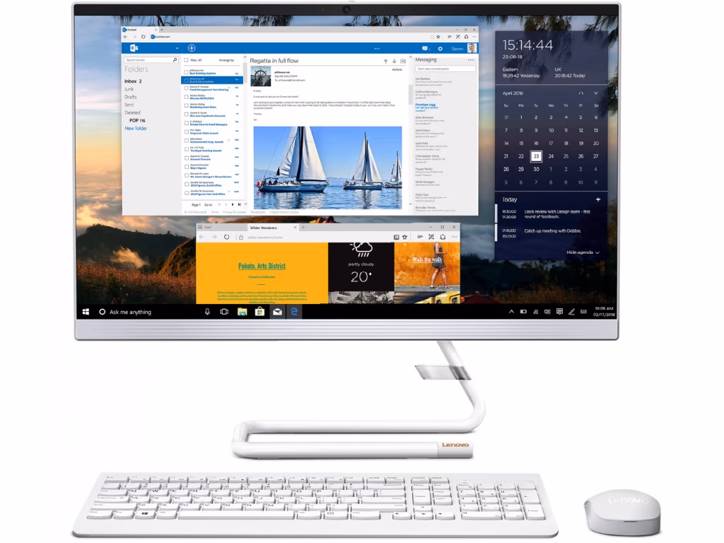 All-in-One PC - 23.8" Lenovo IdeaCentre 3 24ALC6, 23.8 FHD IPS, AMD Ryzen™ 3 5300U, 8GB (2x4) DDR4 RAM, 256GB SSD PCIe NVMe, AMD Radeon™ Graphics, no ODD, HD Cam, LAN, WiFi 11ax 2x2+BT 5.0, Wireless KB&MS, DOS, White, 6.8 kg. 