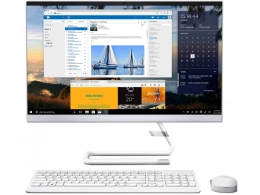 All-in-One PC - 23.8" Lenovo IdeaCentre 3 24ALC6, 23.8 FHD IPS, AMD Ryzen™ 3 5300U, 8GB (2x4) DDR4 RAM, 256GB SSD PCIe NVMe, AMD Radeon™ Graphics, no ODD, HD Cam, LAN, WiFi 11ax 2x2+BT 5.0, Wireless KB&MS, DOS, White, 6.8 kg. thumbnav 1