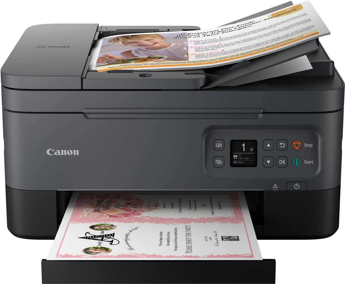 MFD Canon Pixma TS7440 Black, Colour Printer/Duplex/Scanner/Copier/Fax/Wi-Fi, ADF(20-sheet), A4, Print 4800x1200dpi_2pl,Scan 600x1200dpi,ESAT 8.8/4.4 ipm,64-300г/м2, photo 1