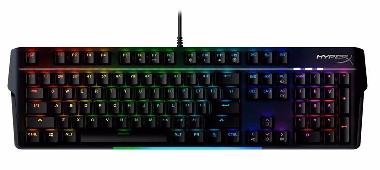 HYPERX Alloy MKW100 Mechanical Gaming Keyboard (RU), Black, Mechanical keys (TTC Red - Linear switch) Dynamic RGB Lighting Effects, Durable Aluminum Frame, Ultra-portable design, Detachable wrist rest, USB 