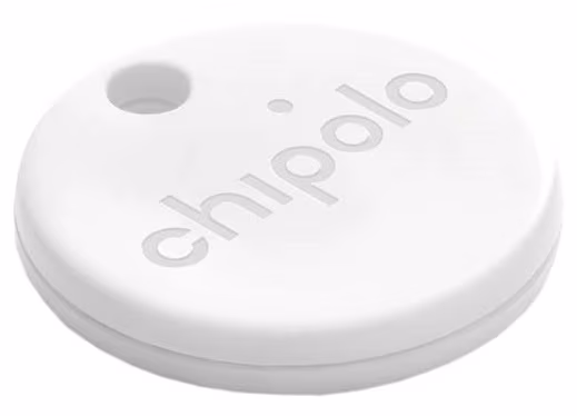 CHIPOLO ONE, 1Pack, White (For keys / backpack / bag, Use the Chipolo app to ring your misplaced item or double click on Chipolo to find your phone, Louder sound, Longer battery life - Up to 2 years of finding power, Replaceable battery, Water resistant) 