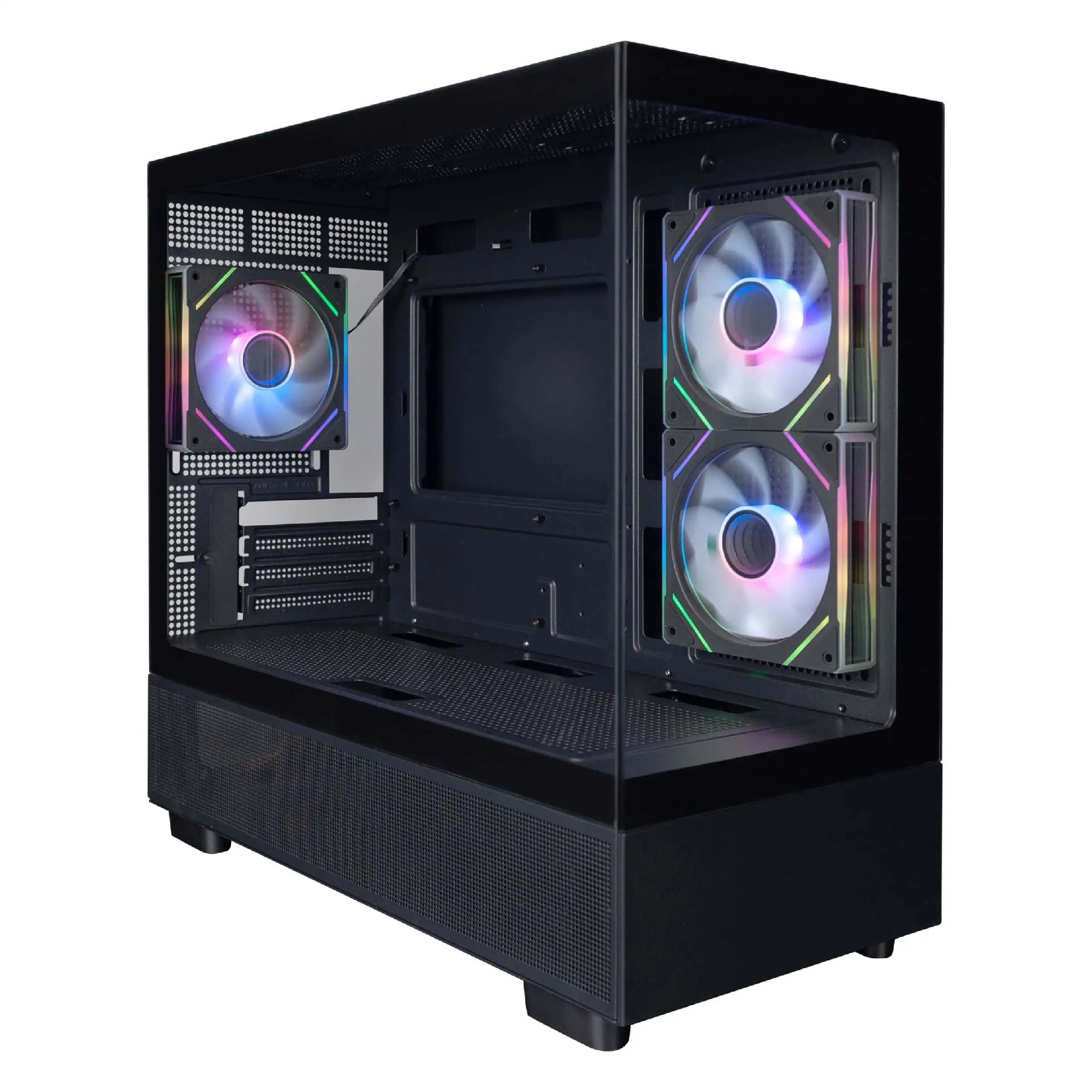 Carcasa 1STPLAYER Mi5 / no PSU / Side-Window / 3x120mm / mATX / Black photo 1