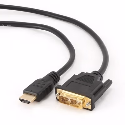 Cable HDMI-DVI - 1.8m - Cablexpert - CC-HDMI-DVI-6, 1.8 m, HDMI to DVI 18+1pin single link,  male-male, Black cable with gold-plated connectors, Bulk
