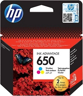 HP 650 (CZ102AE) Tri-Colour Ink Cartridge for DeskJet 2515/3515 AiO, 200 p.