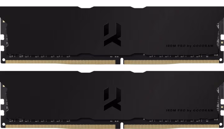 16GB (Kit of 2*8GB) DDR4-3600  GOODRAM  IRDM PRO DDR4 DEEP BLACK  (Dual Channel Kit), PC28800, CL18, Latency 18-22-22, 1.35V, 1024x8, Aluminium BLACK heatsink