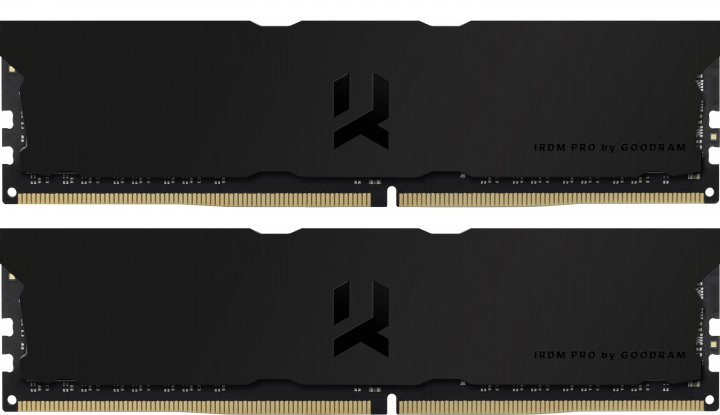 16GB (Kit of 2*8GB) DDR4-3600  GOODRAM  IRDM PRO DDR4 DEEP BLACK  (Dual Channel Kit), PC28800, CL18, Latency 18-22-22, 1.35V, 1024x8, Aluminium BLACK heatsink photo 1