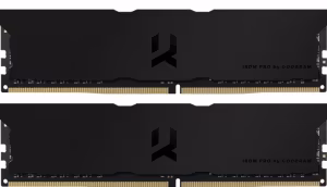 16GB (Kit of 2*8GB) DDR4-3600  GOODRAM  IRDM PRO DDR4 DEEP BLACK  (Dual Channel Kit), PC28800, CL18, Latency 18-22-22, 1.35V, 1024x8, Aluminium BLACK heatsink