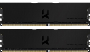 16GB (Kit of 2*8GB) DDR4-3600  GOODRAM  IRDM PRO DDR4 DEEP BLACK  (Dual Channel Kit), PC28800, CL18, Latency 18-22-22, 1.35V, 1024x8, Aluminium BLACK heatsink thumbnav 1
