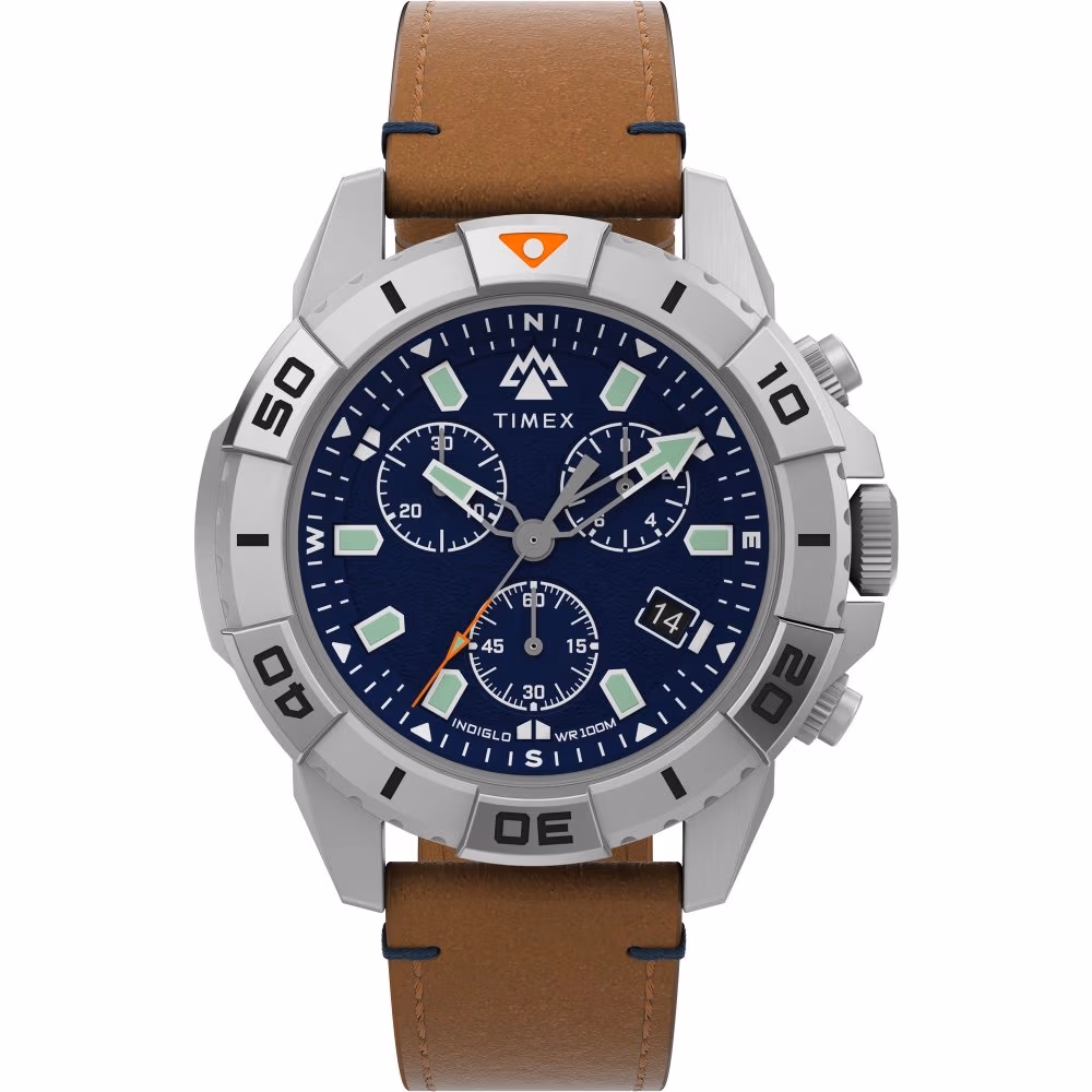 Expedition North® Ridge Chronograph 42mm Eco-Friendly Leather Strap Watch TW2W16300