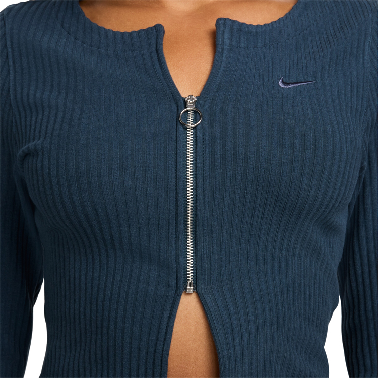Hanorac Nike W NSW NK CHLL KNT RIB FZ CRDGN S Albastru Femei photo 4