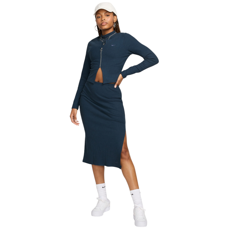 Hanorac Nike W NSW NK CHLL KNT RIB FZ CRDGN S Albastru Femei photo 6