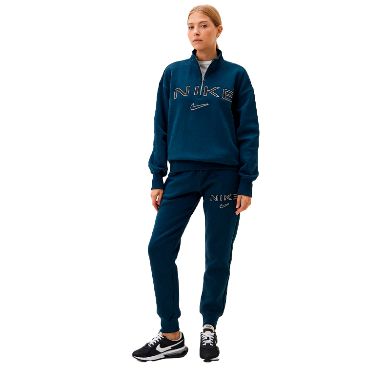 Hanorac Nike W NSW PHNX FLC OS LOGO QZ L Albastru Femei photo 4