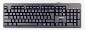 Gembird KB-UM-106-RU Multimedia keyboard, Silent, 9 hotkeys, USB, Black, EN/RU thumbnav 1