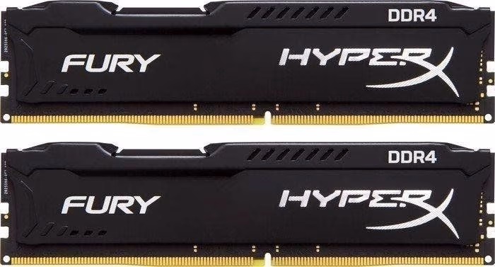 32GB (Kit of 2*16GB) DDR4-3000 Kingston HyperX® FURY DDR4, PC24000, CL15, 1.35V, Auto-overclocking, Asymmetric BLACK heat spreader, Intel XMP Ready (Extreme Memory Profiles)