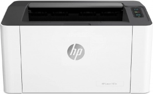 Printer HP Laser 107w, White,  A4, 1200 dpi, up to 20 ppm, 64MB, Up to 10k pages/month, Wi-Fi 802.11b/g/n, USB 2.0, PCLmS, URF, PWG, Apple AirPrint™; Google Cloud Print™, W1106A Cartridge HP 106A (~1000 pages) Starter ~500pages