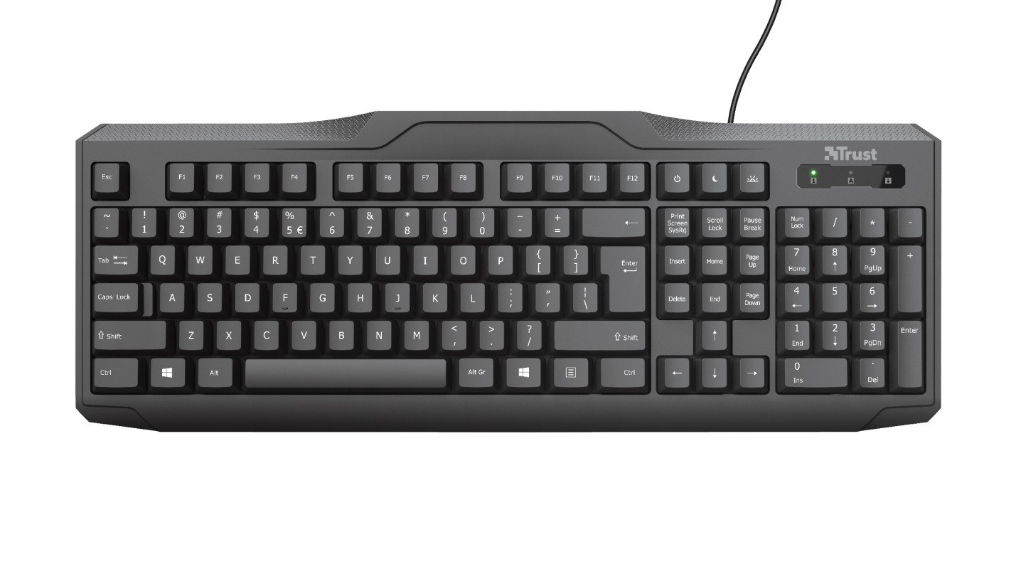 Trust ClassicLine Keyboard, water protection, RU, USB, 1.8m, Black photo 1