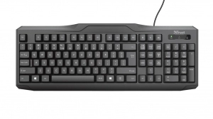 Trust ClassicLine Keyboard, water protection, RU, USB, 1.8m, Black