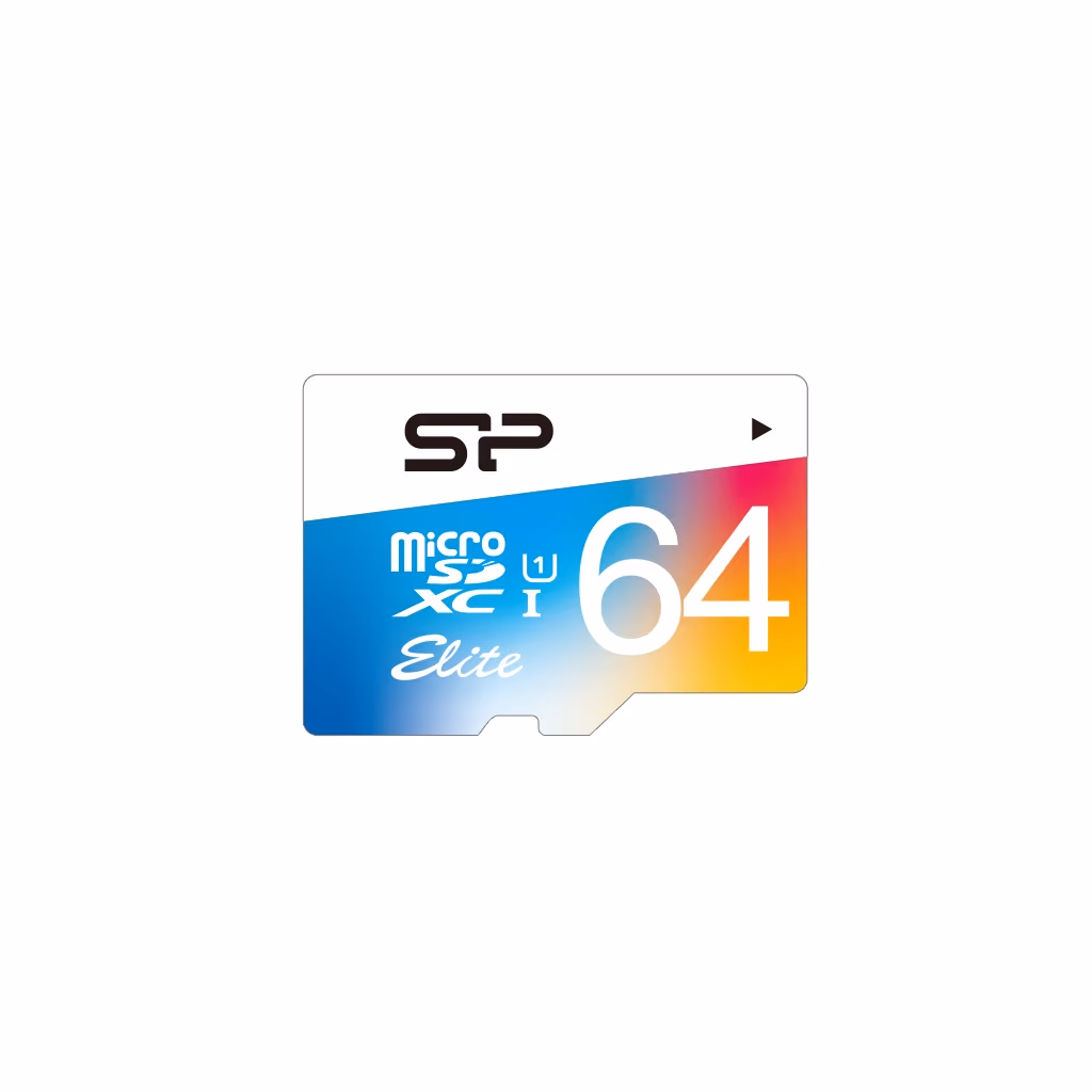 64GB microSD Class10 U1 UHS-I + SD adapter Silicon Power Elite Color microSDXC, 600x, Up to: 90MB/s