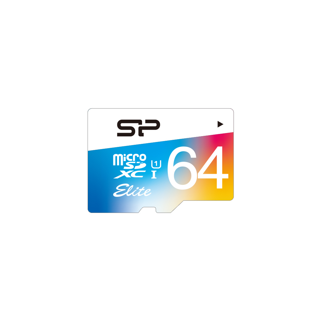 64GB microSD Class10 U1 UHS-I + SD adapter Silicon Power Elite Color microSDXC, 600x, Up to: 90MB/s photo 1